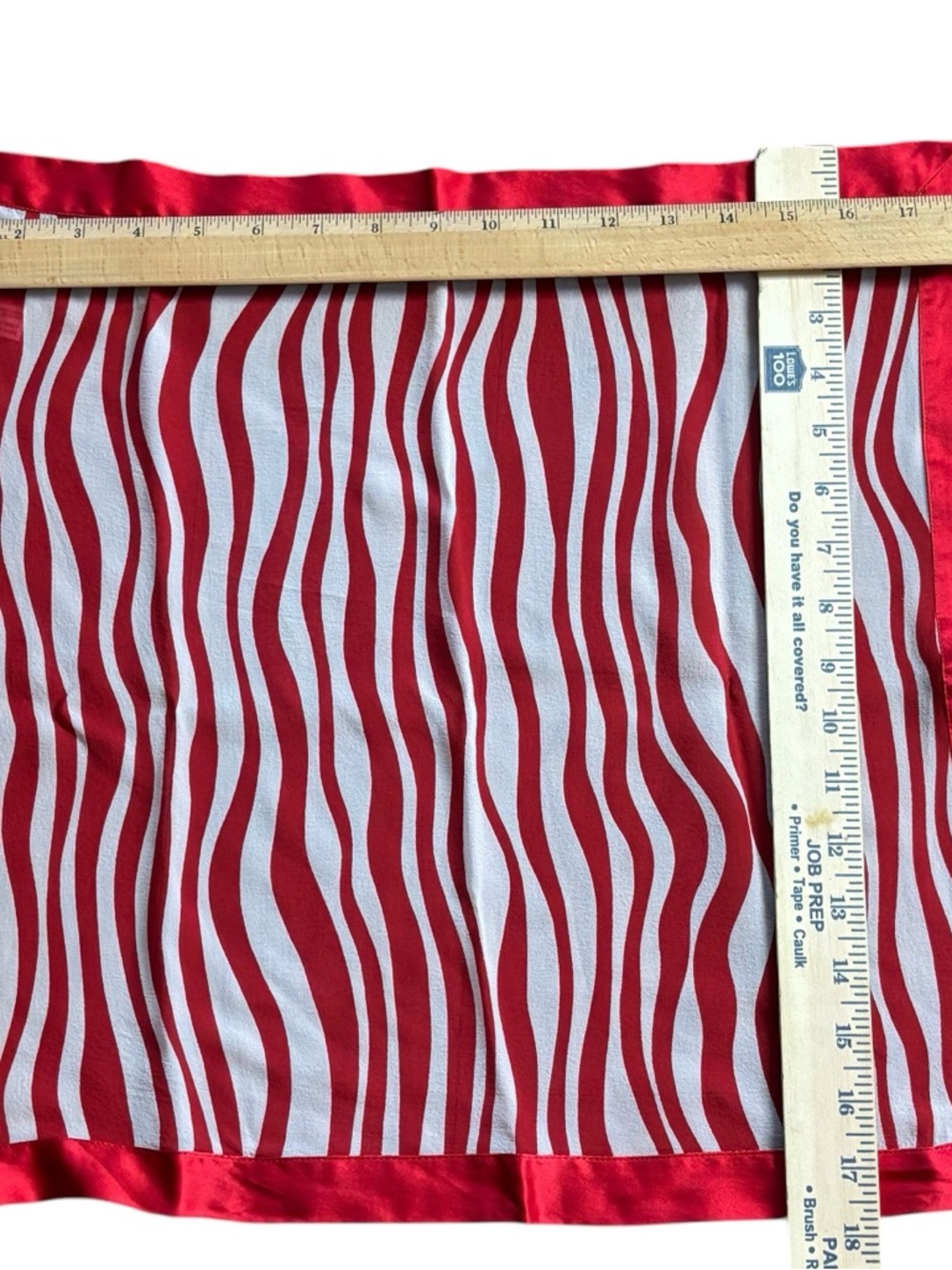 Nordstrom 100 % Silk Scarf Made Italy  Red / White 18”X18”. - Picture 5 of 5